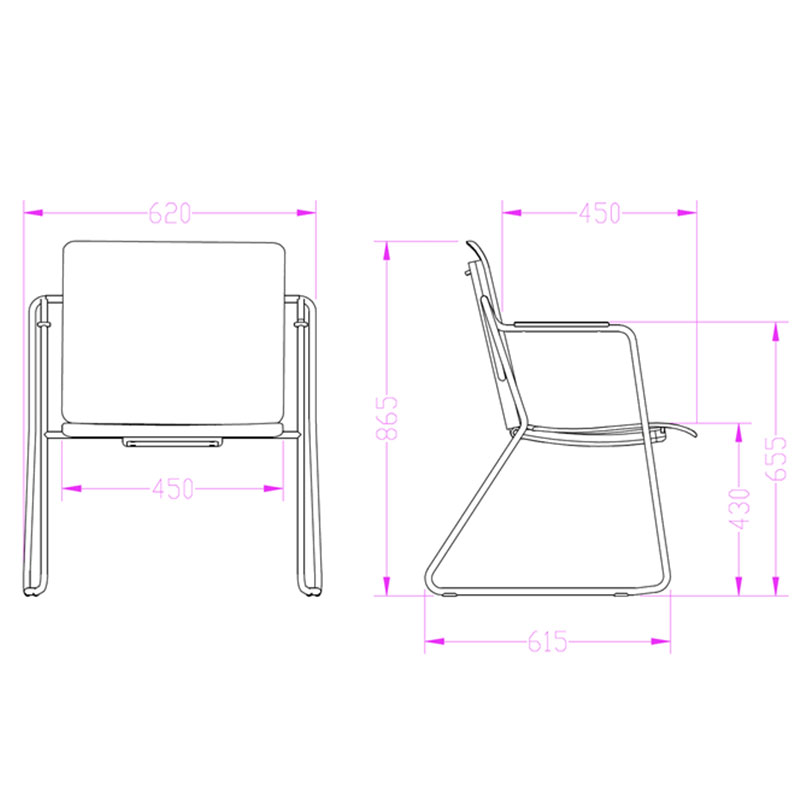 Conference Chair Dimensions