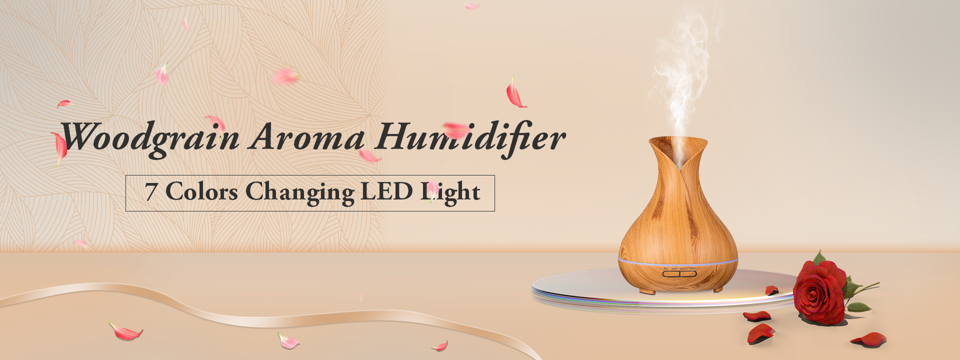 Wood Grain Aroma Diffuser with LED Light