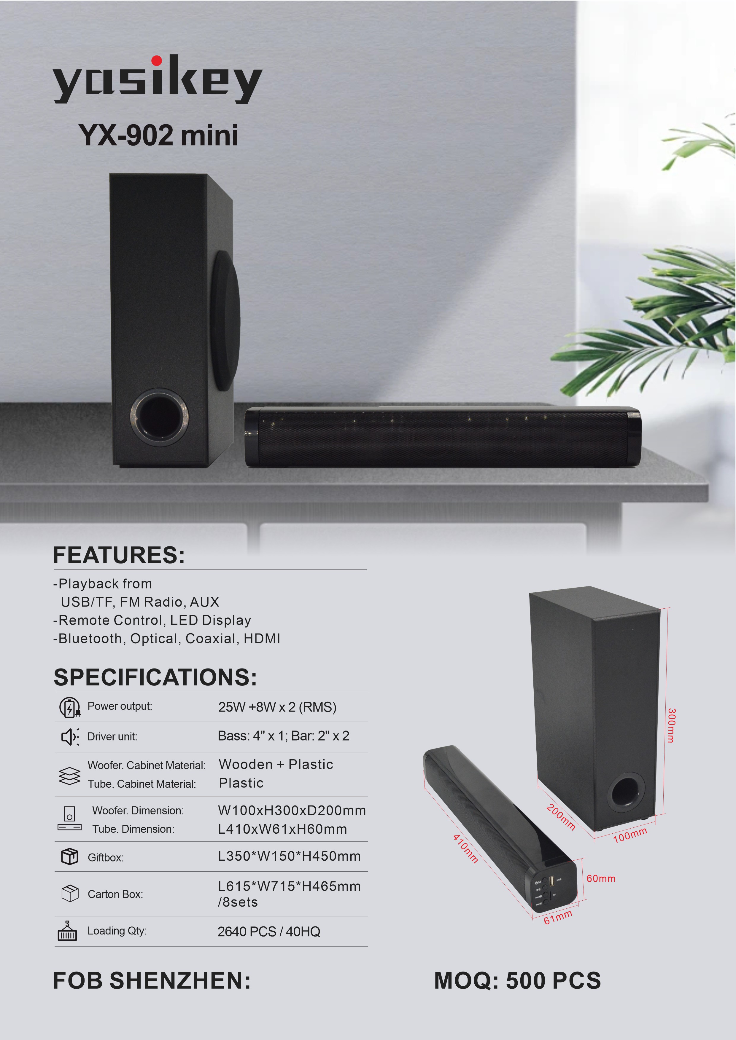 Unlock Immersive Audio: Experience a Mini Soundbar with Subwoofer