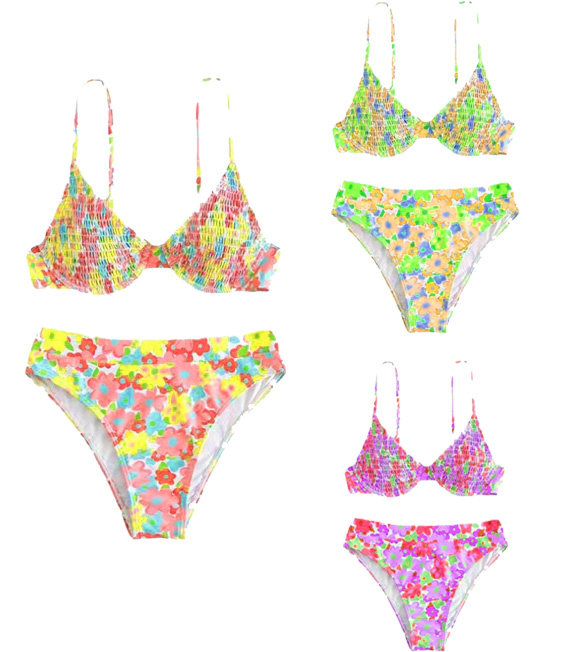 Colorful Floral Swimwear Set