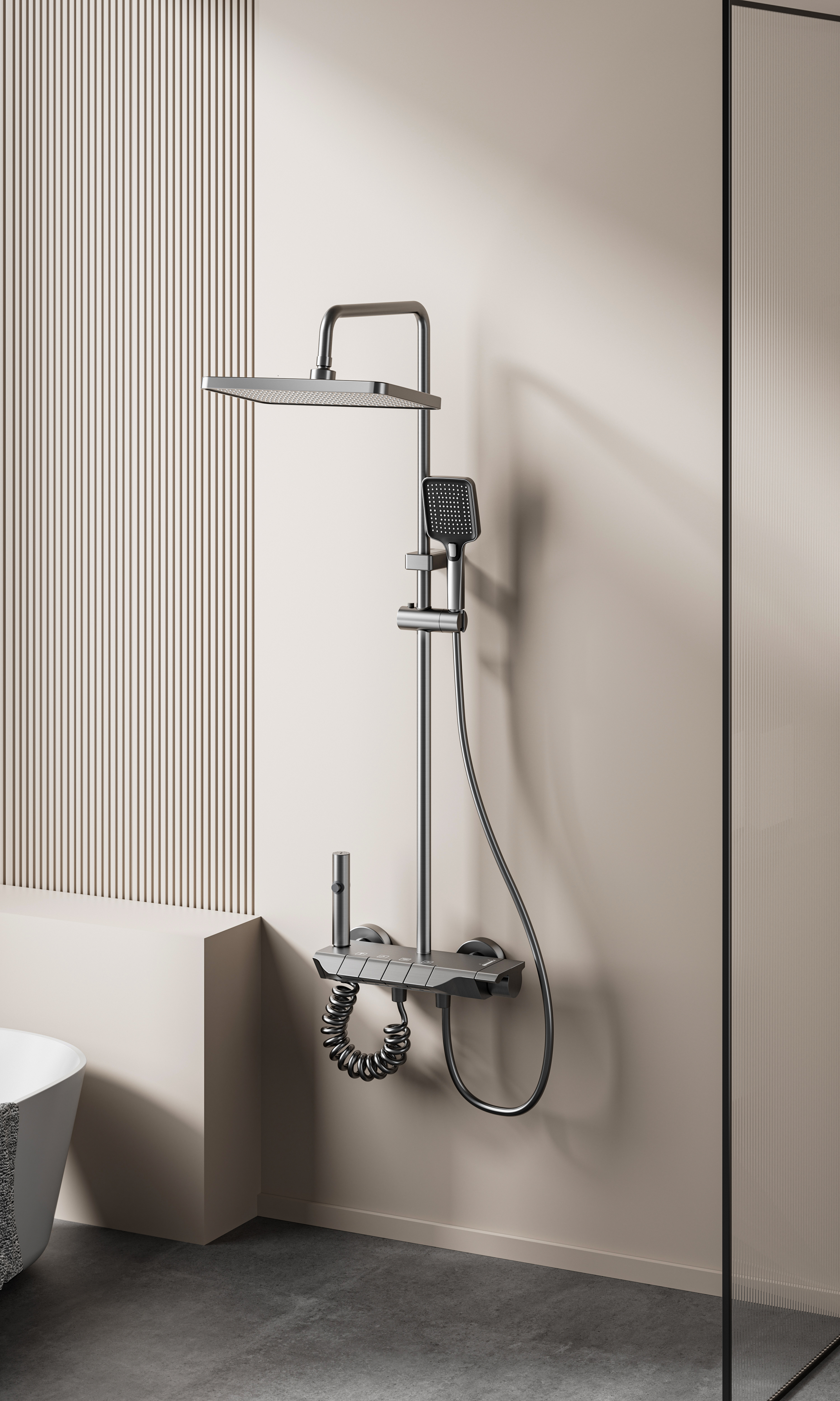 4-Function Luxury Piano Key Shower Set