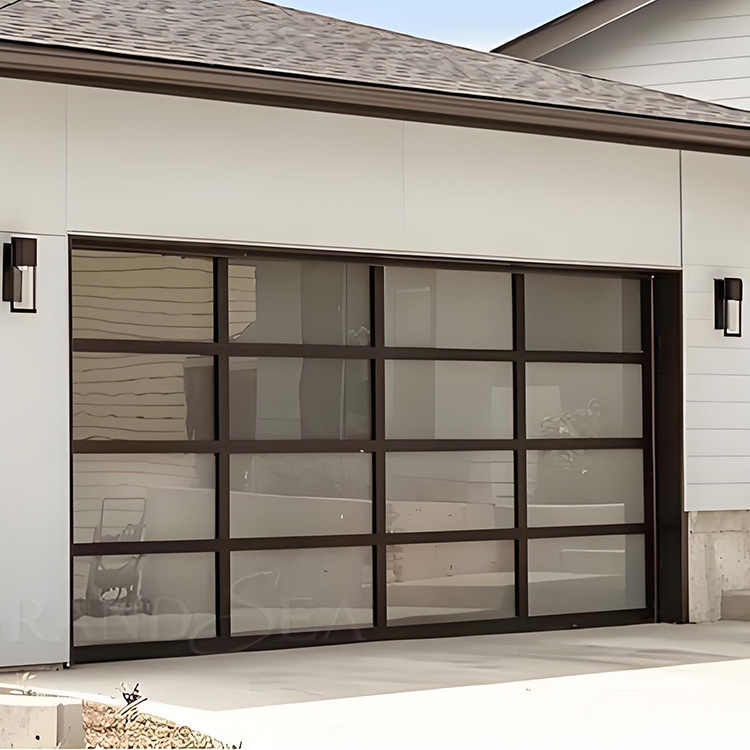 Glass Panel Garage Door with Security Features